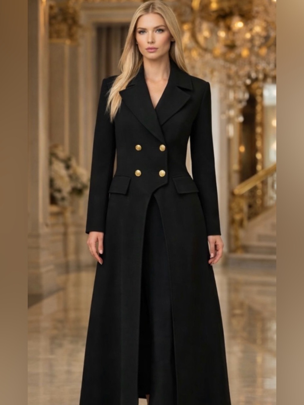 Gabriela Hearst Double-Breasted Coat Gold Buttons - 100% Cashmere - Retail $7100